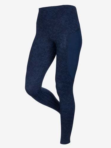 LeMieux Ladies Navy Naomi Pull On Breeches Printed Navy| Online For Equine