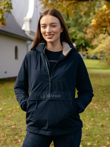 LeMieux Ladies Navy Phoebe Half Zip Waterproof Anorak Navy| Online For Equine