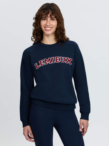 LeMieux Ladies Navy Vida Varsity Crew Neck Sweat Navy| Online For Equine