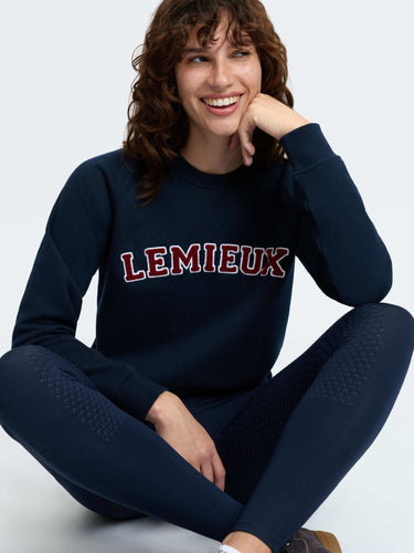 LeMieux Ladies Navy Vida Varsity Crew Neck Sweat Navy| Online For Equine
