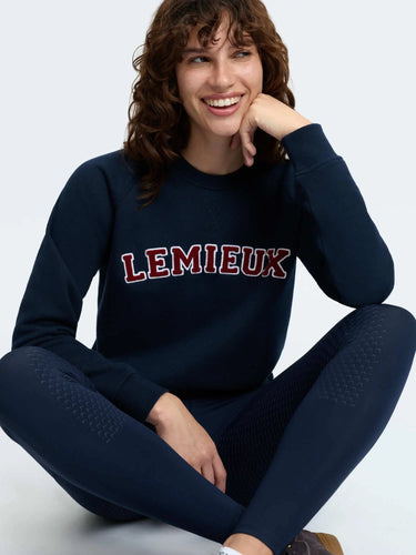 LeMieux Ladies Navy Vida Varsity Crew Neck Sweat Navy| Online For Equine
