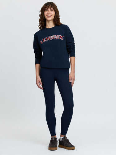 LeMieux Ladies Navy Vida Varsity Crew Neck Sweat Navy| Online For Equine