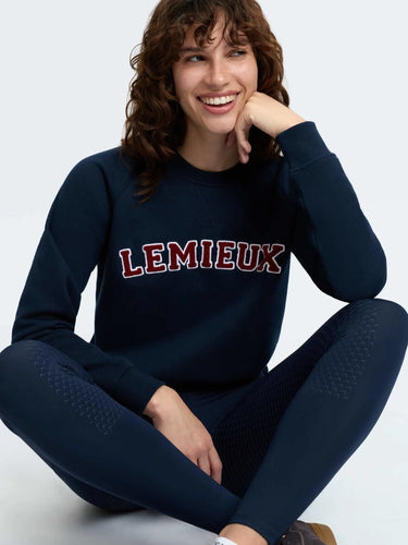 LeMieux Ladies Navy Vida Varsity Crew Neck Sweat Navy| Online For Equine