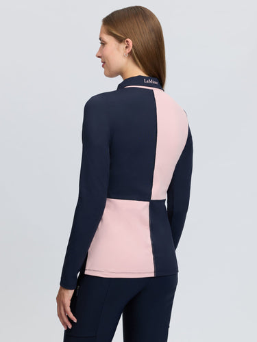 LeMieux Ladies Petal/Navy Harlequin Rugby Shirt Base Layer Petal/Navy| Online For Equine