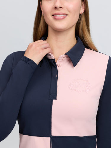 LeMieux Ladies Petal/Navy Harlequin Rugby Shirt Base Layer Petal/Navy| Online For Equine