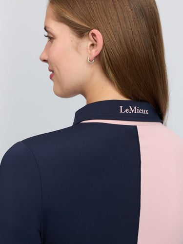 LeMieux Ladies Petal/Navy Harlequin Rugby Shirt Base Layer Petal/Navy| Online For Equine