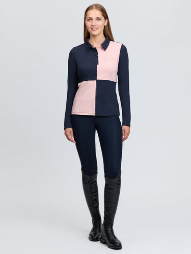 LeMieux Ladies Petal/Navy Harlequin Rugby Shirt Base Layer Petal/Navy| Online For Equine