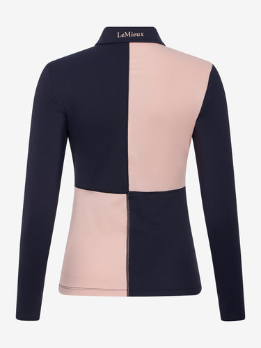 LeMieux Ladies Petal/Navy Harlequin Rugby Shirt Base Layer Petal/Navy| Online For Equine