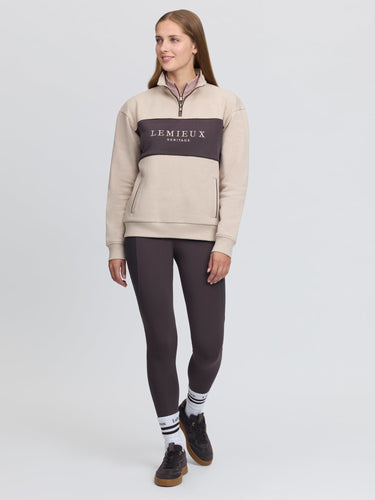 LeMieux Ladies Stone Heritage Quarter Zip Sweat Stone| Online For Equine