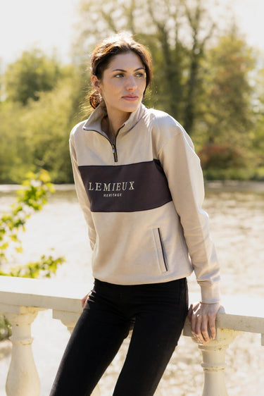 LeMieux Ladies Stone Heritage Quarter Zip Sweat Stone| Online For Equine