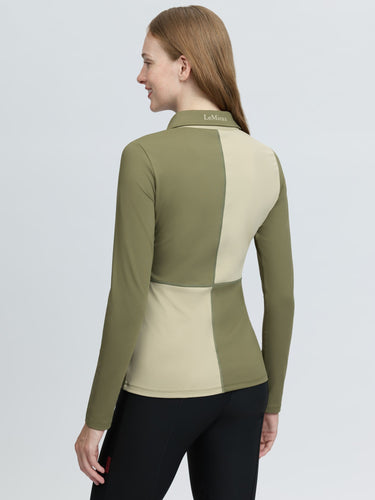 LeMieux Ladies Willow/Pear Harlequin Rugby Shirt Base Layer Willow/Pear| Online For Equine
