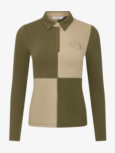 LeMieux Ladies Willow/Pear Harlequin Rugby Shirt Base Layer Willow/Pear| Online For Equine