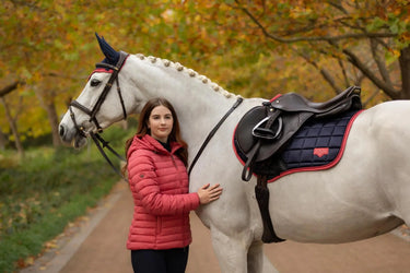 LeMieux Loire Classic Close Contact Square Navy/Cranberry| Online For Equine
