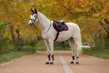 LeMieux Loire Classic Close Contact Square Navy/Cranberry| Online For Equine