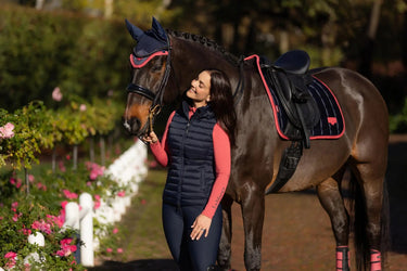 LeMieux Loire Classic Dressage Square Navy/Cranberry| Online For Equine