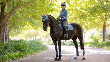 LeMieux Luxury Ice Blue Suede Close Contact Jump Square| Online For Equine