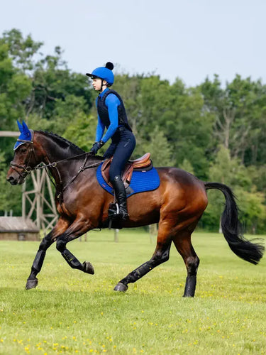 LeMieux Luxury Suede Close Contact Jump Square Benetton Blue| Online For Equine
