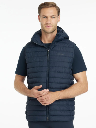 LeMieux Mens Hooded Puffer Gilet Navy| Online For Equine
