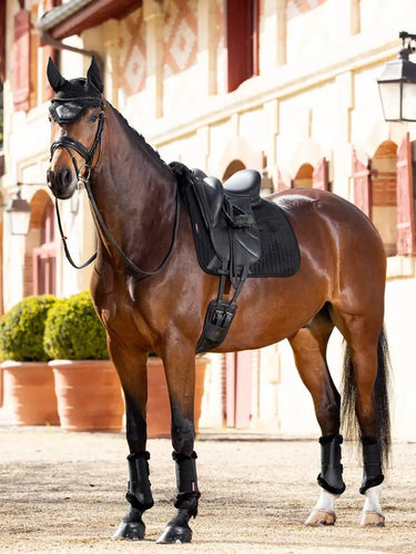 LeMieux Merino+ Half Lined Suede Dressage Square Black/Black| Online For Equine