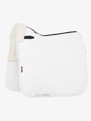 LeMieux Merino+ Half Lined Suede Dressage Square White/White| Online For Equine