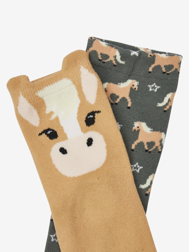 LeMieux Mini Cotton Character Socks Haflinger 2 Pack Rosemary| Online For Equine