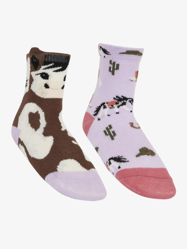 LeMieux Mini Cotton Character Socks Paint Pony 2 Pack Lilac| Online For Equine