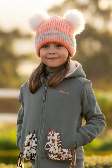 LeMieux Mini Double Pom Beanie Peach Punch| Online For Equine