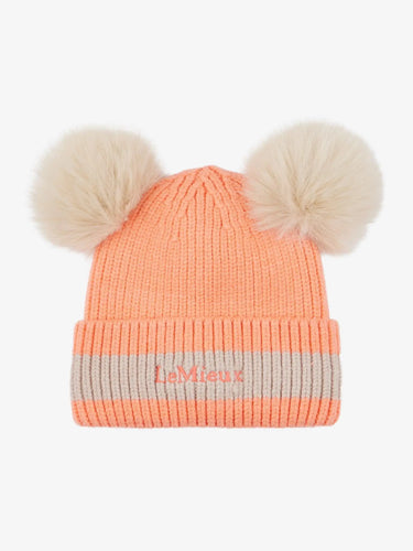 LeMieux Mini Double Pom Beanie Peach Punch| Online For Equine