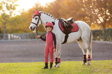 LeMieux Mini Suede Close Contact Square Cranberry| Online For Equine