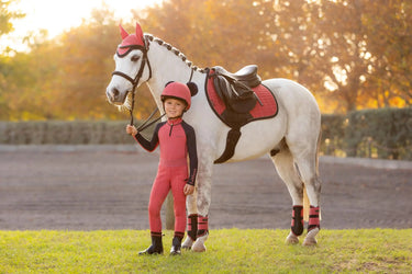 LeMieux Mini Suede Close Contact Square Cranberry| Online For Equine