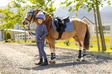 LeMieux Mini Suede Close Contact Square Powder Blue| Online For Equine