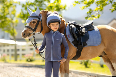 LeMieux Mini Suede Close Contact Square Powder Blue| Online For Equine