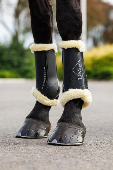 LeMieux Motionflex Dressage Boot with Fleece Edge Black/Natural| Online For Equine