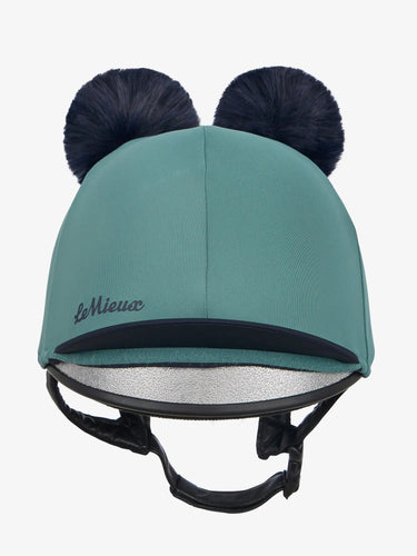 LeMieux Navy/Aloe Mini Double Pom Hat Silk| Online For Equine