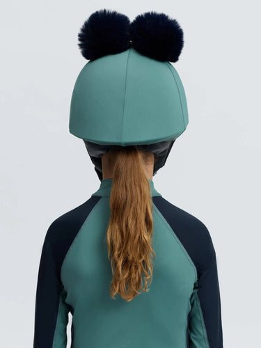 LeMieux Navy/Aloe Mini Double Pom Hat Silk| Online For Equine