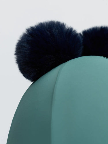 LeMieux Navy/Aloe Mini Double Pom Hat Silk| Online For Equine