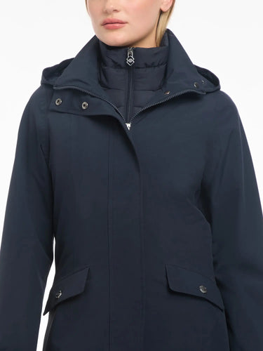 Buy the LeMieux Navy Amelie Waterproof Lightweight Riding Coat | Online for Equine
