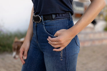 Buy LeMieux Navy Contrast Elasticated Belt| Online for Equine