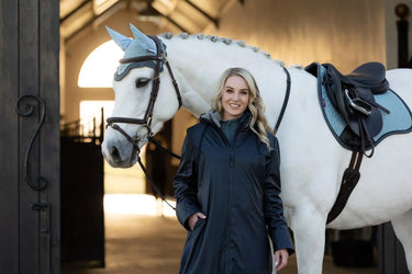 LeMieux Navy Ladies Waterproof All Elements Robe Coat| Online For Equine