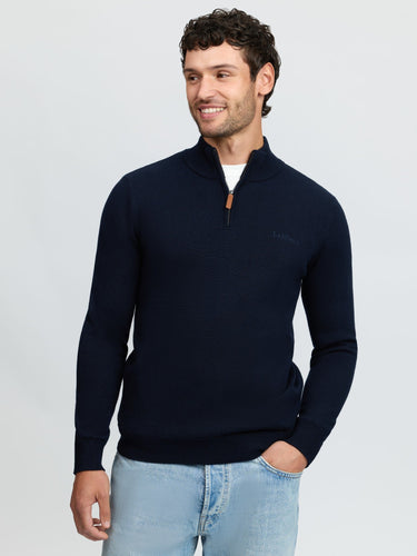 LeMieux Navy Mens Quarter Zip Knit Navy| Online For Equine
