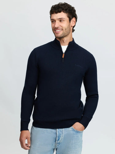 LeMieux Navy Mens Quarter Zip Knit Navy| Online For Equine