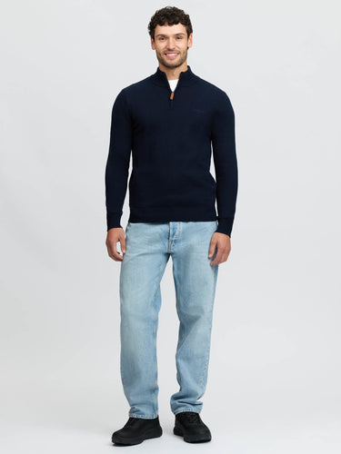 LeMieux Navy Mens Quarter Zip Knit Navy| Online For Equine