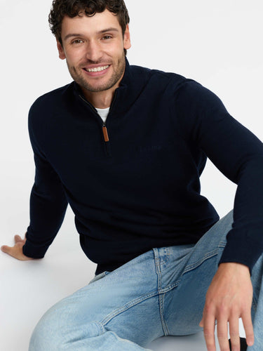 LeMieux Navy Mens Quarter Zip Knit Navy| Online For Equine