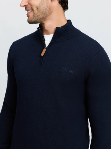LeMieux Navy Mens Quarter Zip Knit Navy| Online For Equine