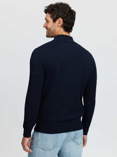 LeMieux Navy Mens Quarter Zip Knit Navy| Online For Equine