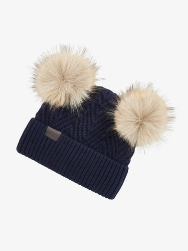 LeMieux Navy Mini Double Pom Beanie| Online For Equine