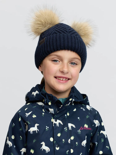 LeMieux Navy Mini Double Pom Beanie| Online For Equine