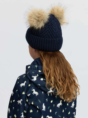 LeMieux Navy Mini Double Pom Beanie| Online For Equine