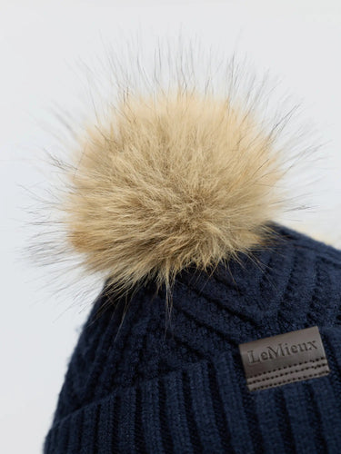 LeMieux Navy Mini Double Pom Beanie| Online For Equine
