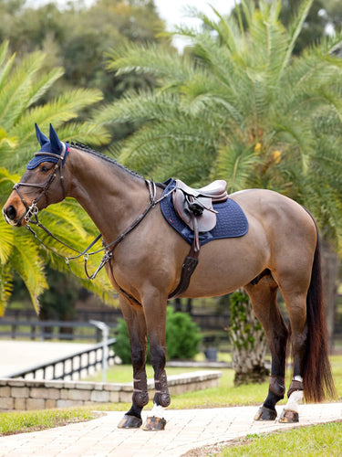 Buy LeMieux Navy ProSorb Plain 2 Pocket Close Contact Square| Online for Equine